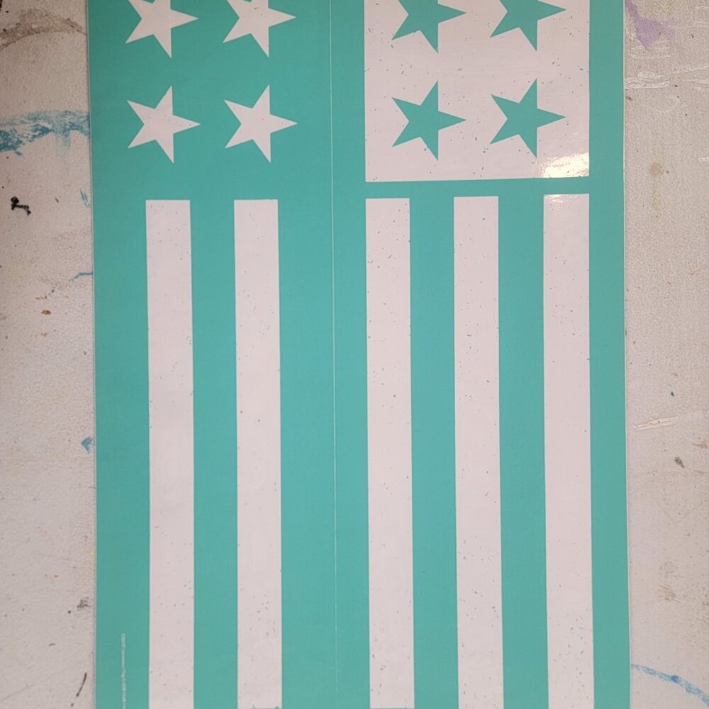 Homespun Flag ~ Reuseable silk screen stencil 12 x 18